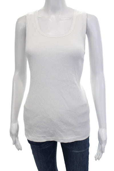 Uniqlo Womens Scoop Neck Sleeveless Casual Tank Top White Size S