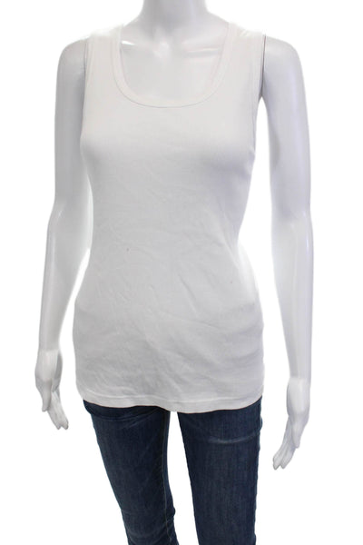 Uniqlo Womens Scoop Neck Sleeveless Casual Tank Top White Size S