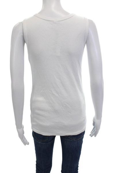 Uniqlo Womens Scoop Neck Sleeveless Casual Tank Top White Size S