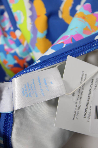 J. Mclaughlin Womens Paisley Tie Back Strapless One Piece Swim Blue Size 14