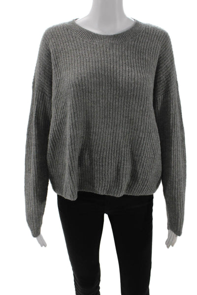 Madewell Womens Crew Neck Long Sleeve Pullover Sweater Top Gray Size S