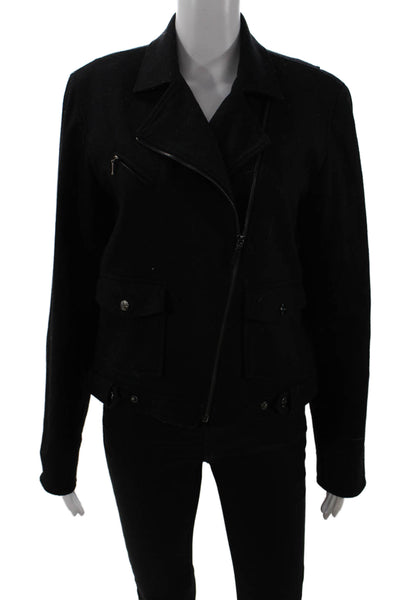 Ralph Ralph Lauren Womens Wool Full Zip Long Sleeve Jacket Black Size S