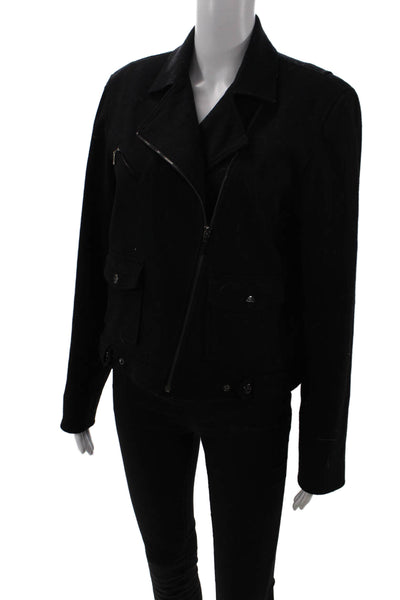 Ralph Ralph Lauren Womens Wool Full Zip Long Sleeve Jacket Black Size S