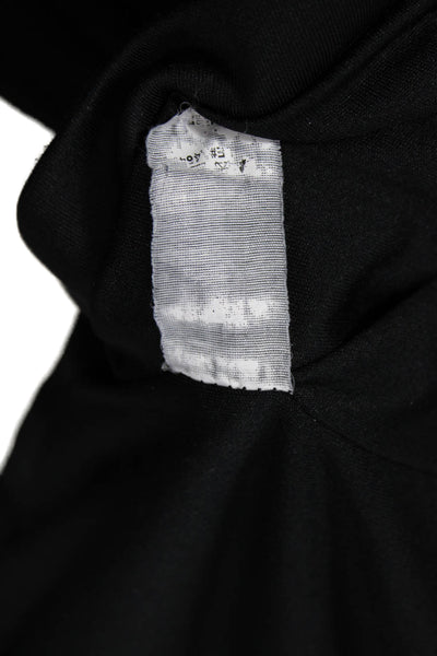 Mustard Seed Womens Cropped Collared Open Front Blouse Black Size XS