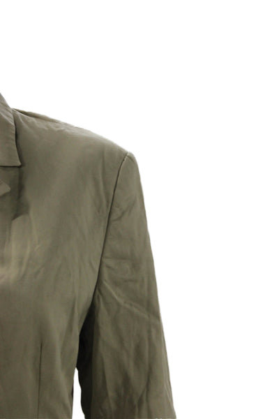 Barneys New York Womens Cotton Four Buttoned Blazer Light Green Size 44