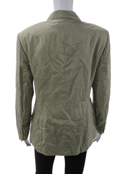 Barneys New York Womens Cotton Four Buttoned Blazer Light Green Size 44