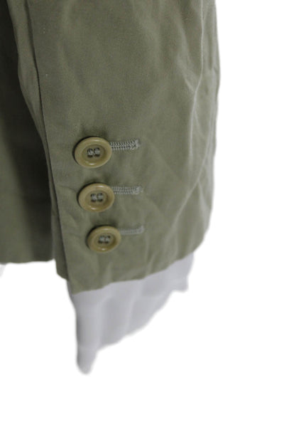Barneys New York Womens Cotton Four Buttoned Blazer Light Green Size 44