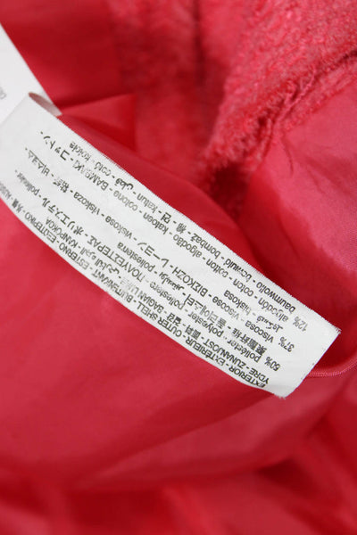 Zara Womens Woven Look Double Breasted Blazer Jacket Pink Size M