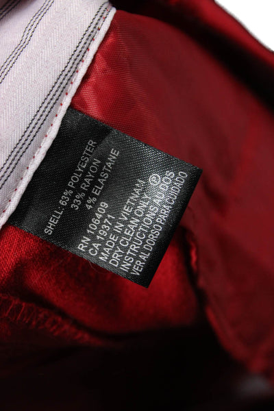 Tahari Womens Pocketed Straight Legged Cuffed Ankle Pants Solid Red Size 4