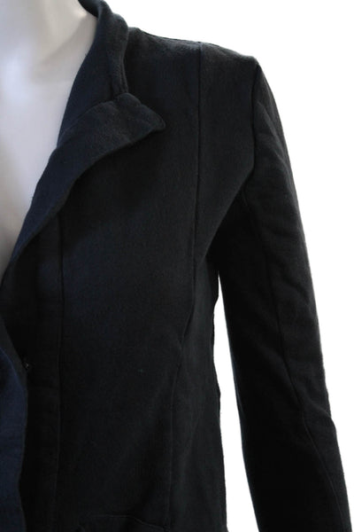 Improvd Womens Button Front Long Sleeve Mock Neck Jacket Navy Cotton Size XS