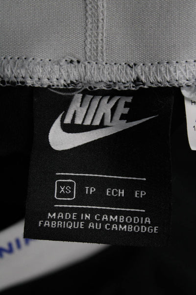 Nike Womens High Rise Logo Waistband Floral Leggings Black Multi Size XS