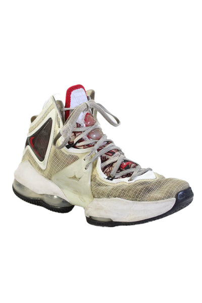 Nike Childrens Boys High Top Lebron 19 GS Sketch Sneakers White Size 7
