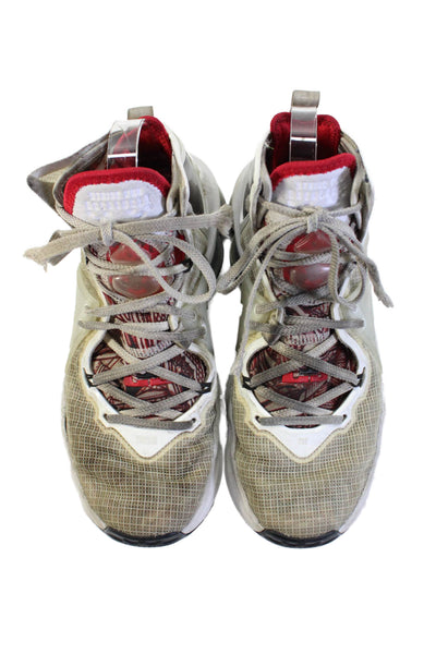 Nike Childrens Boys High Top Lebron 19 GS Sketch Sneakers White Size 7