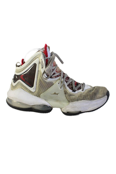 Nike Childrens Boys High Top Lebron 19 GS Sketch Sneakers White Size 7