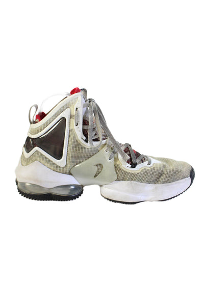 Nike Childrens Boys High Top Lebron 19 GS Sketch Sneakers White Size 7