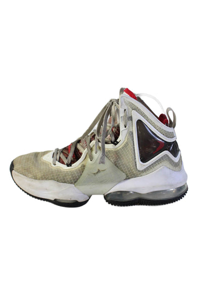 Nike Childrens Boys High Top Lebron 19 GS Sketch Sneakers White Size 7