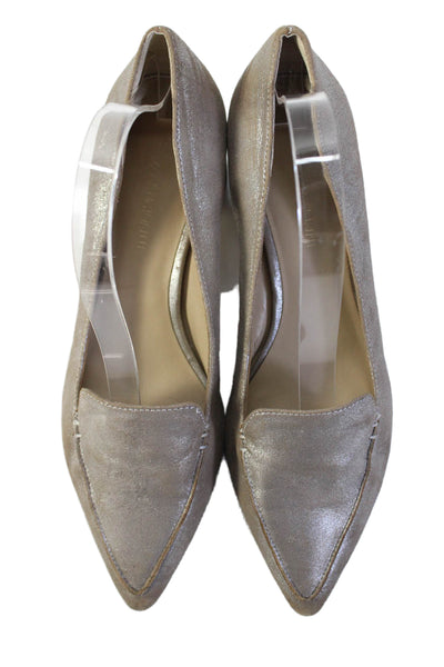 Enzo Angiolini Womens Leather Pointed Toe Debbie Pumps Beige Size 8 Medium