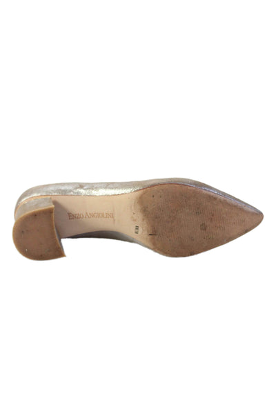 Enzo Angiolini Womens Leather Pointed Toe Debbie Pumps Beige Size 8 Medium