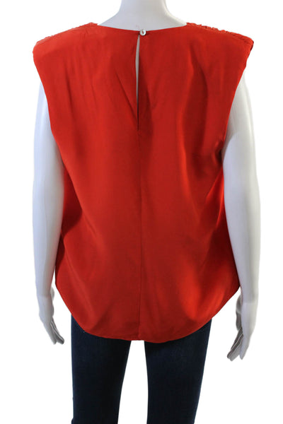 Cinq à Sept Womens Silk Tank Top Orange Size M