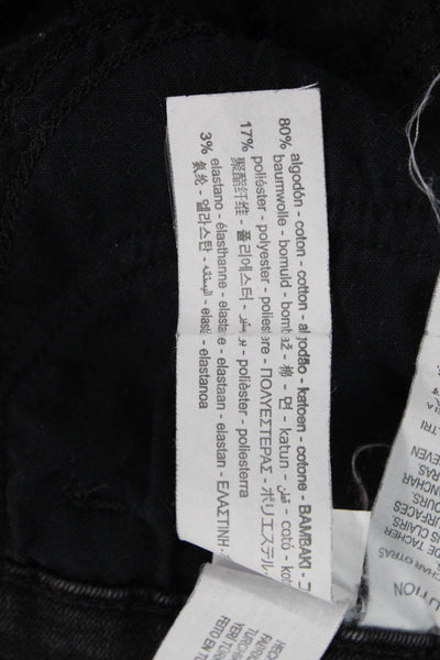 Zara Womens Cotton Full Buttoned Square Neck Denim Midi Dress Black Size M