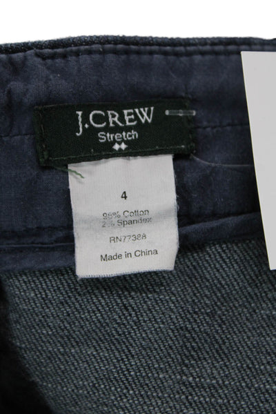 J Crew Womens Cotton Stretch Elastic Waist Medium Wash Pencil Skirt Blue Size 4
