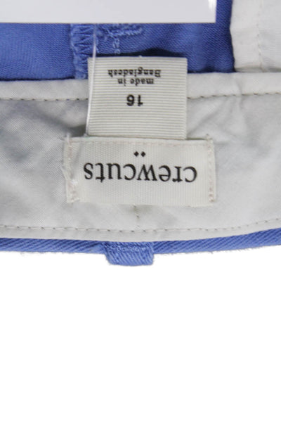 Crewcuts Boys Cotton Slim Fit Zip Fly Casual Chino Shorts Blue Size 16