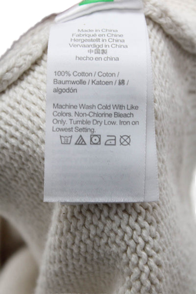 Crewcuts Boys Cotton Long Sleeve Pullover Cable Knit Sweater White Size XL