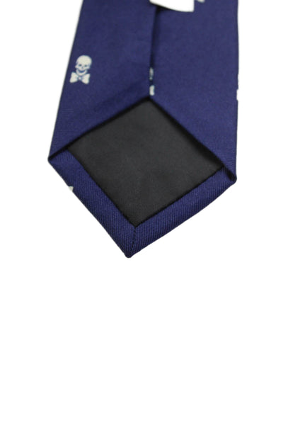 Crewcuts Boys Silk Graphic Print Classic Necktie Navy Blue White O/S