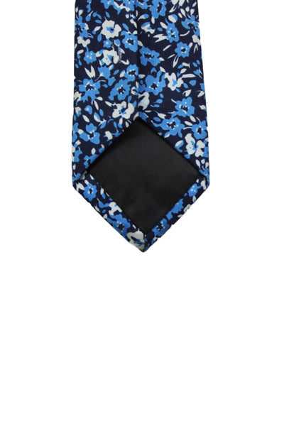Crewcuts Boys Floral Print Classic Slim Necktie Blue White O/S