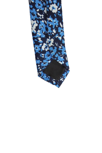 Crewcuts Boys Floral Print Classic Slim Necktie Blue White O/S