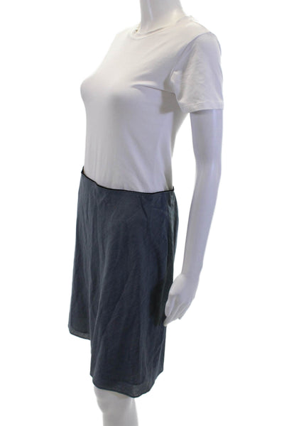 J Crew Womnes Pull On A Line Skirt Blue Wool Blend Size Small