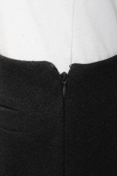 J Crew Womens Button Waist Mini Skirt Black Wool Size Small