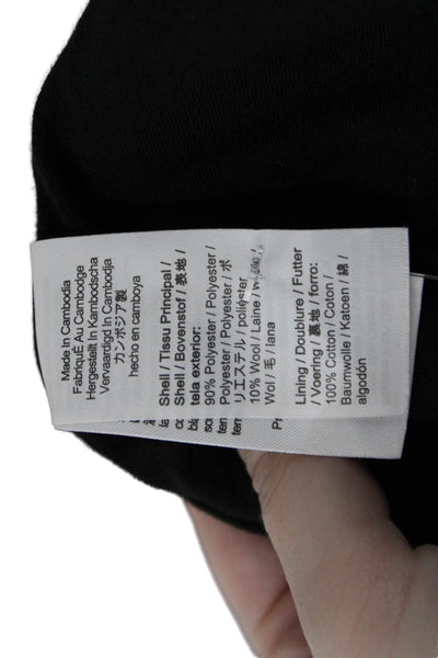J Crew Womens Button Waist Mini Skirt Black Wool Size Small