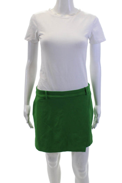 Zara Womens Pleated Front Mini Skort Green Size Large