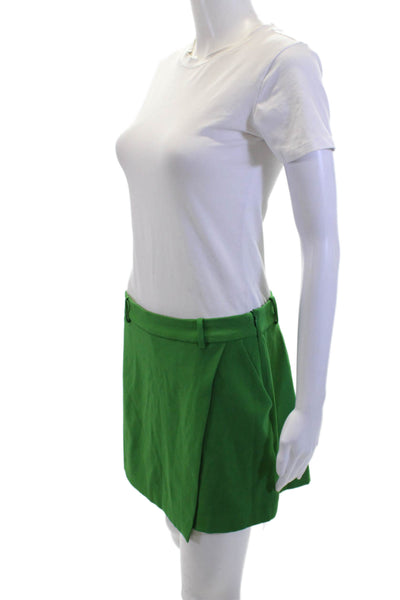 Zara Womens Pleated Front Mini Skort Green Size Large