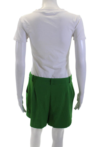 Zara Womens Pleated Front Mini Skort Green Size Large