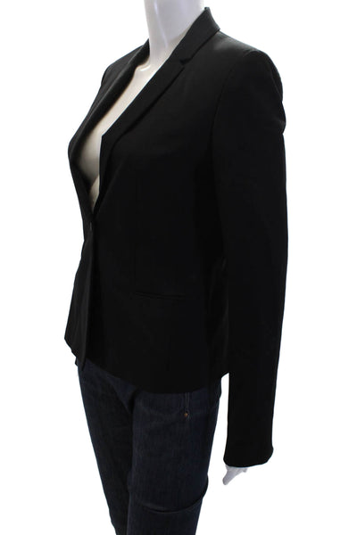Elie Tahari Womens Wool Long Sleeve One Button Blazer Jacket Black Size 4