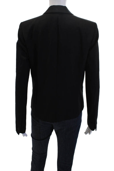 Elie Tahari Womens Wool Long Sleeve One Button Blazer Jacket Black Size 4