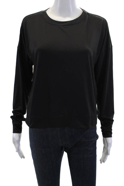 Lucky In Love Womens Long Sleeve Round Neck Pullover Shirt Black Size 0-2