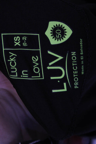 Lucky In Love Womens Long Sleeve Round Neck Pullover Shirt Black Size 0-2