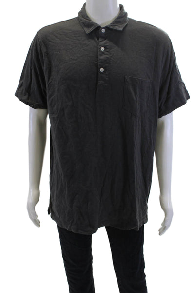 J Crew Mens Cotton Collared Short Sleeve Basic Pullover Polo Gray Size XL