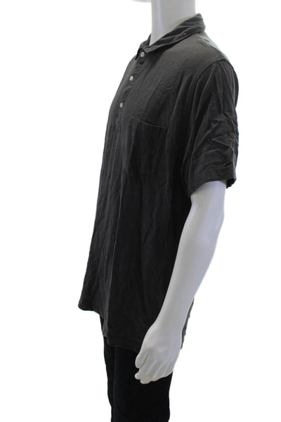 J Crew Mens Cotton Collared Short Sleeve Basic Pullover Polo Gray Size XL