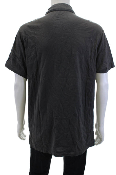 J Crew Mens Cotton Collared Short Sleeve Basic Pullover Polo Gray Size XL
