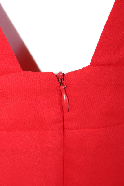 Superdown Womens Ruffle Detail V-neck Sleeveless Mini Dress Red Size M