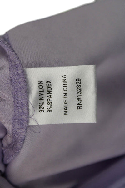 Superdown Womens Ruffle Textured V-neck Sleeveless Mini Dress Purple Size M
