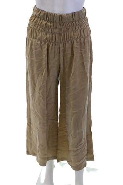 Paige Womens Stretch Flared Pants Beige Size S