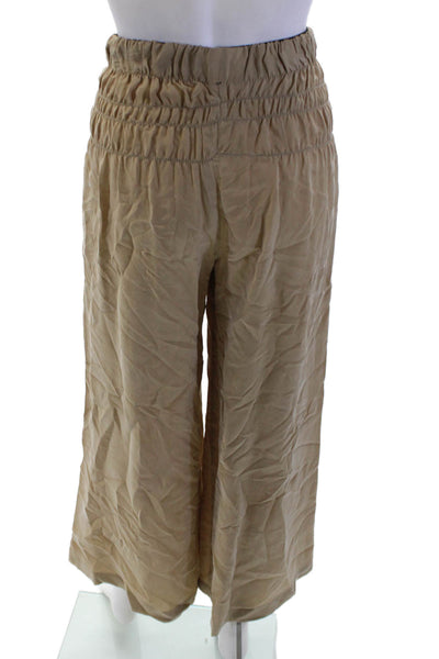 Paige Womens Stretch Flared Pants Beige Size S