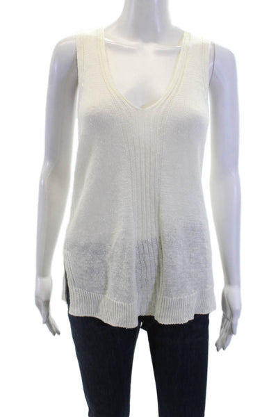 White + Warren Womens Knit Tank Top White Size XS