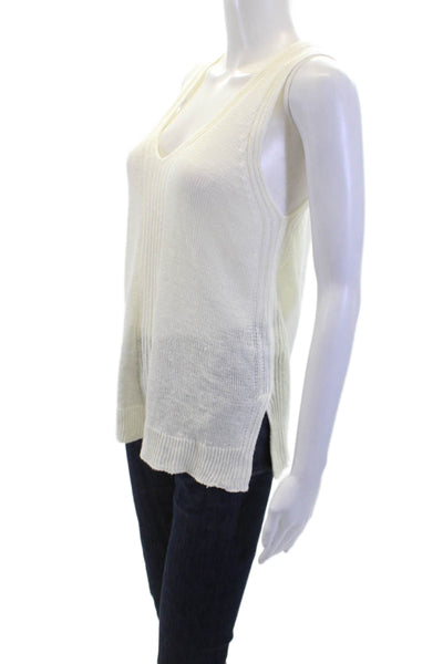 White + Warren Womens Knit Tank Top White Size XS