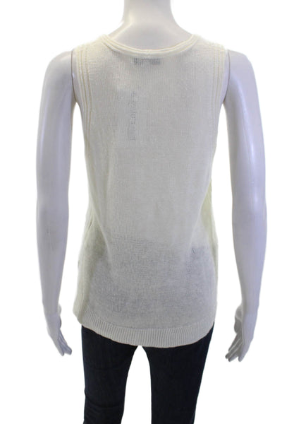 White + Warren Womens Knit Tank Top White Size XS